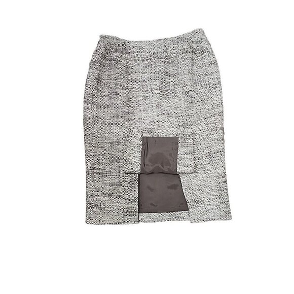 Lafayette 148 2 skirt New York pencil Tweed Brown Tan Gold Lined Virgin Wool 2 - Picture 4 of 7